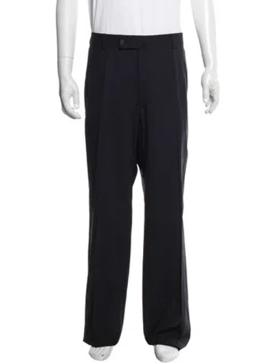 Pre-owned Isaia Wool Dress Pants In Black