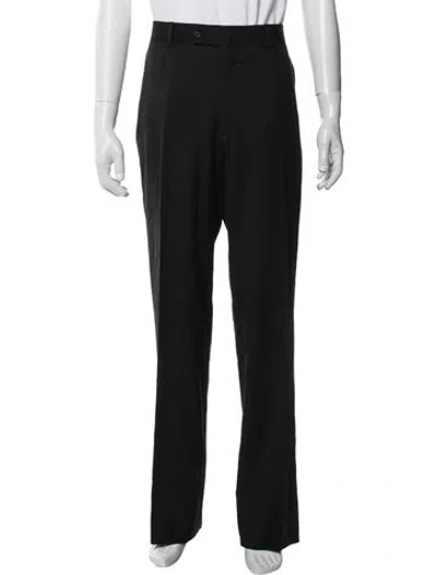Pre-owned Isaia Wool Dress Pants In Black