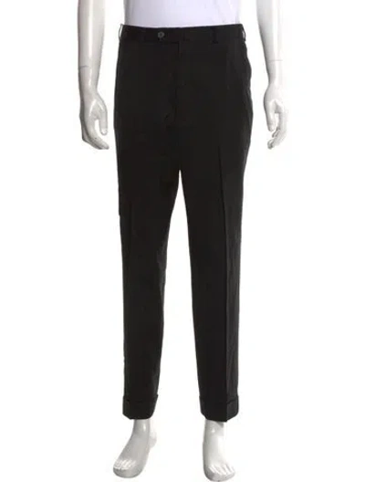 Pre-owned Isaia Wool Dress Pants In Black