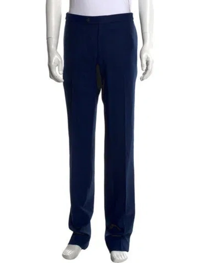 Pre-owned Isaia Wool Dress Pants In Blue