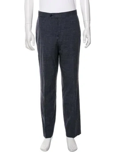 Pre-owned Isaia Wool Dress Pants In Blue