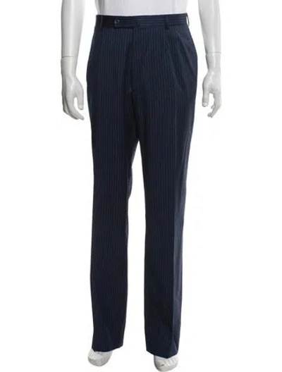 Pre-owned Isaia Wool Dress Pants In Blue