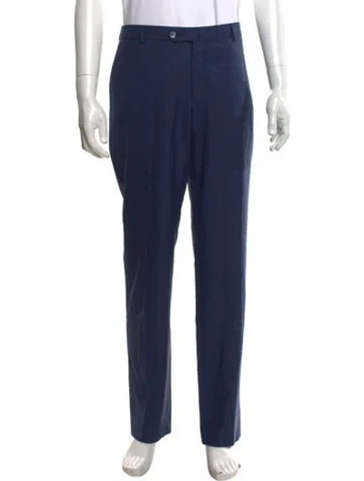 Pre-owned Isaia Wool Dress Pants In Blue