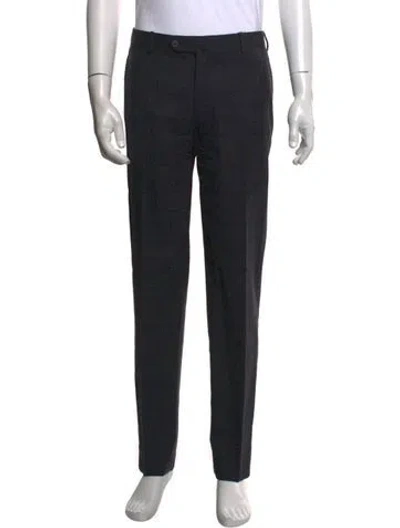 Pre-owned Isaia Wool Dress Pants In Blue