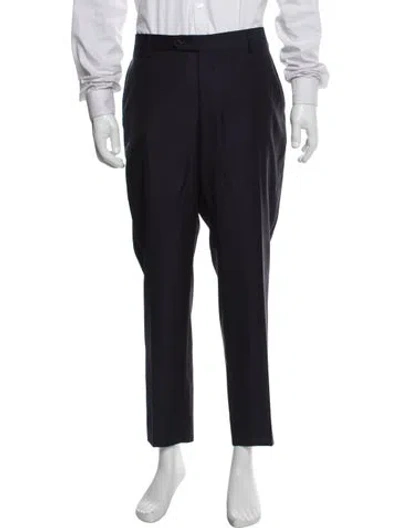 Pre-owned Isaia Wool Dress Pants In Gray