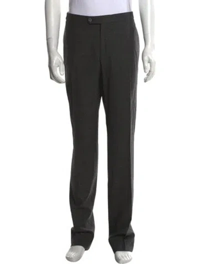Pre-owned Isaia Wool Dress Pants In Gray