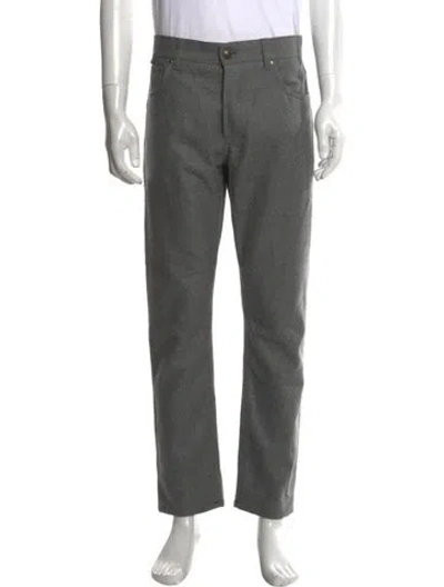 Pre-owned Isaia Wool Dress Pants In Grey