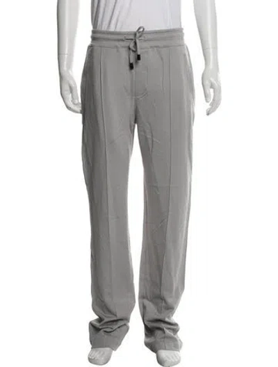 Pre-owned Isaia Wool Embroidered Accent Lounge Bottoms In Gray