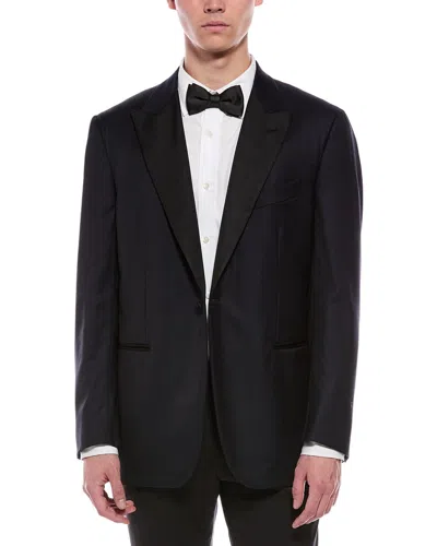Isaia Wool Jacket In Black
