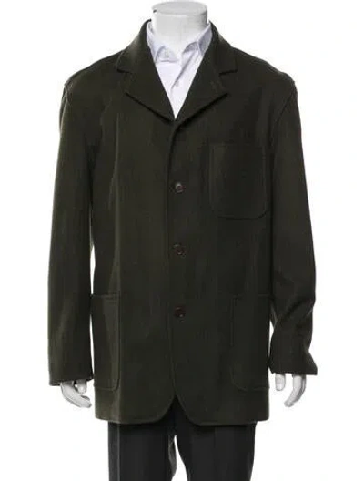 Pre-owned Isaia Wool Jacket In Green