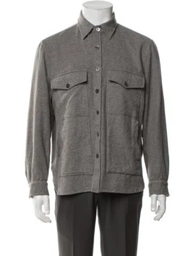 Pre-owned Isaia Wool Jacket In Grey