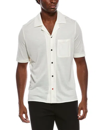 Isaia Wool Jersey Shirt In White