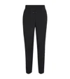 Isaia Wool-mohair Drawstring Trousers In Black