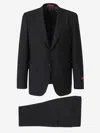 Isaia Wool Single-breasted Suit In Black