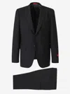 Isaia Wool Single-breasted Suit In Black