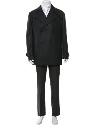 Pre-owned Isaia Wool Overcoat In Black