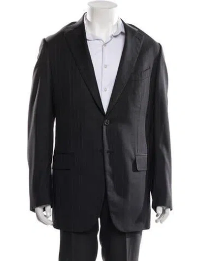 Pre-owned Isaia Wool Overcoat In Blue