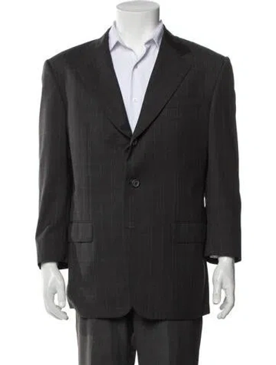 Pre-owned Isaia Wool Overcoat In Gray