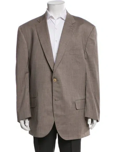 Pre-owned Isaia Wool Overcoat In Gray
