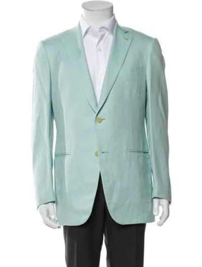 Pre-owned Isaia Wool Overcoat In Green