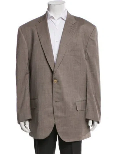 Pre-owned Isaia Wool Overcoat In Grey