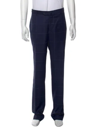 Pre-owned Isaia Wool Pants In Blue