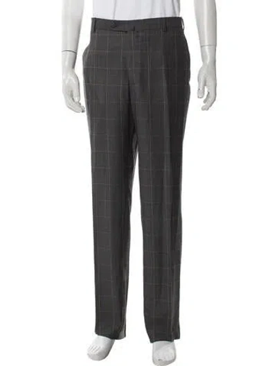 Pre-owned Isaia Wool Pants In Gray