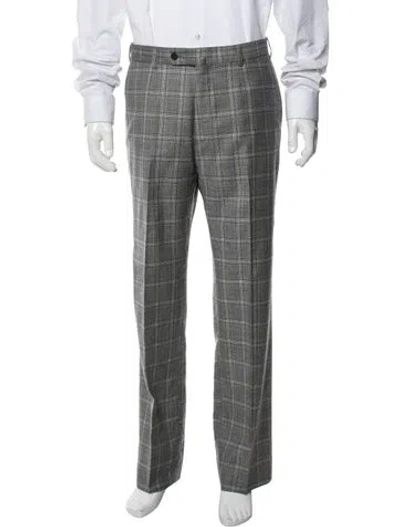 Pre-owned Isaia Wool Pants In Gray
