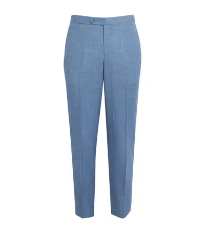 Isaia Wool Sanita Trousers In Blue