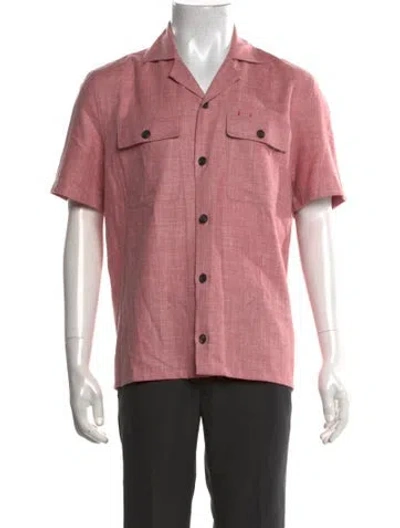 Pre-owned Isaia Wool Short Sleeve Shirt In Red