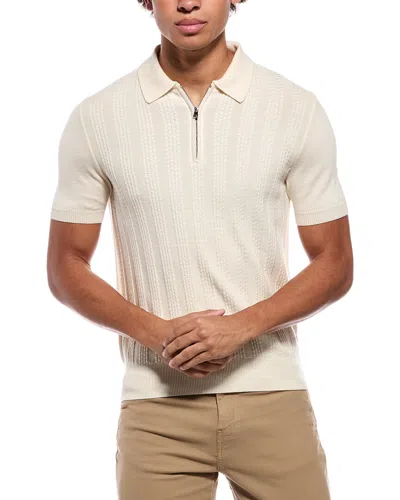 Isaia Wool, Silk & Cashmere-blend Polo Shirt In White
