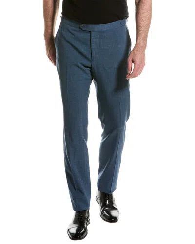 Isaia Wool, Silk, & Linen-blend Trouser In Blue
