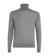 Isaia Wool-silk-cashmere Rollneck Sweater In Gray