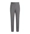 Isaia Wool-silk-linen Tailored Trousers In Gray