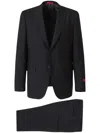 Isaia Wool Single-breasted Suit In Black