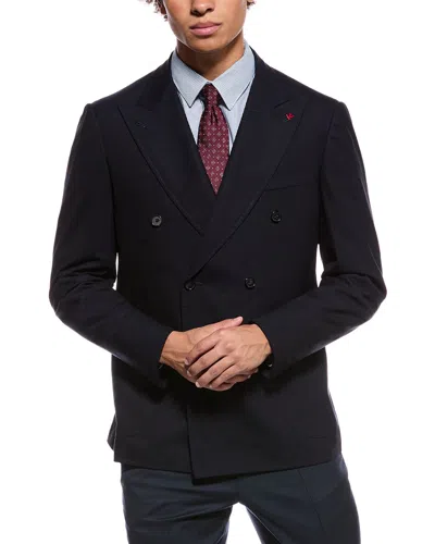 Isaia Wool Sport Jacket In Black