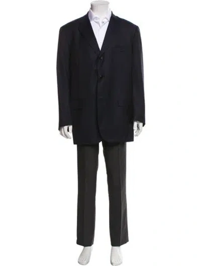 Pre-owned Isaia Wool Striped Two-piece Blazer In Blue