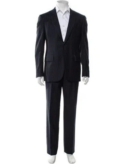 Pre-owned Isaia Wool Striped Two-piece Suit In Blue