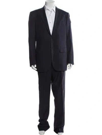 Pre-owned Isaia Wool Striped Two-piece Suit In Blue