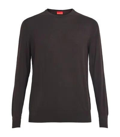 Isaia Wool Sweater In Brown