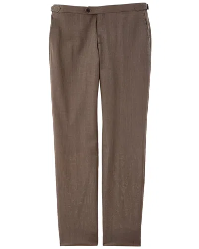 Isaia Wool Trouser In Brown