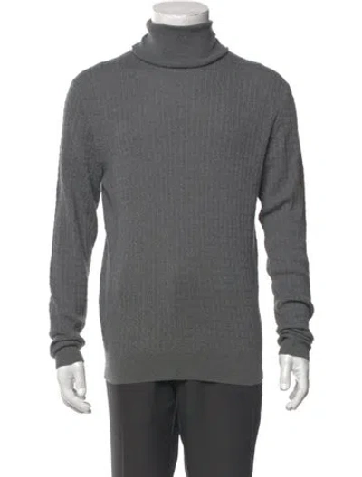 Pre-owned Isaia Wool Turtleneck Pullover In Gray