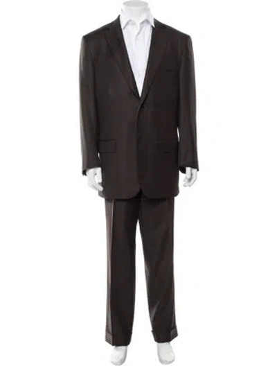 Pre-owned Isaia Wool Two-piece Suit In Brown