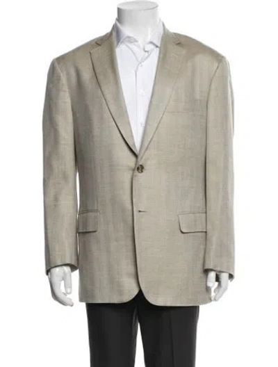 Pre-owned Isaia Wool Utility Jacket In Neutral