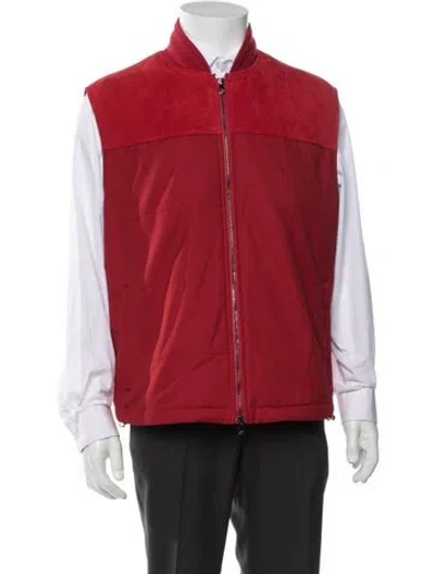 Pre-owned Isaia Wool Vest In Red