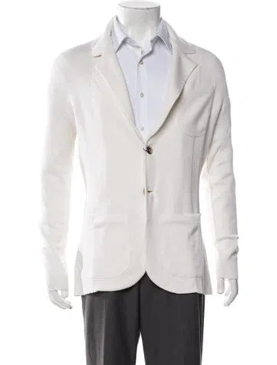 Pre-owned Isaia Wool V-neck Cardigan W/ Tags In Neutral
