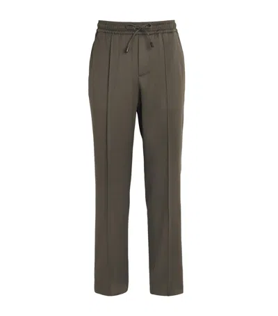 Isaia Wool Wide-leg Trousers In Grey