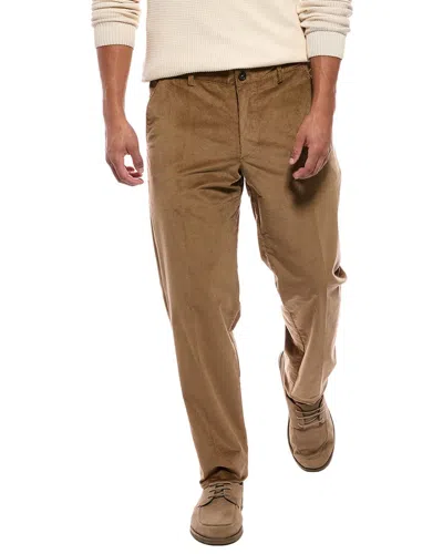 Isaia Wool-blend Chino In Brown