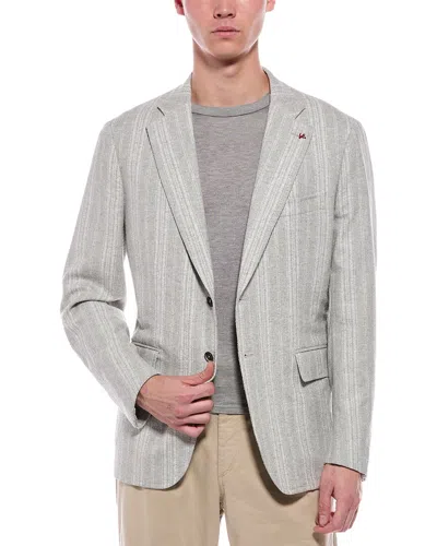 Isaia Wool-blend Jacket In Green