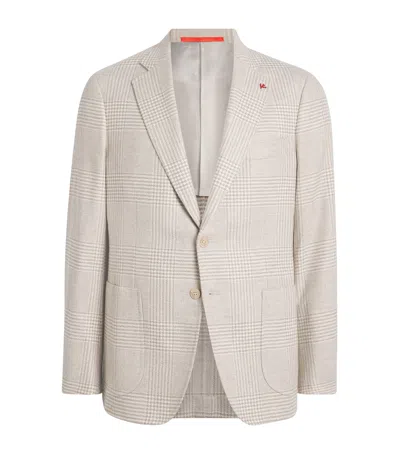 Isaia Wool-cashmere Capri Blazer In Neutral